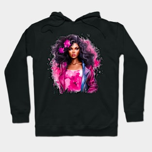 Pink Cute Afro Girl Hoodie